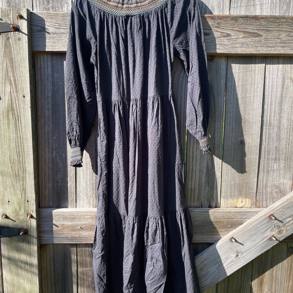 Universal Thread Black Maxi Embroidered Dress Size XS - Picture 11 of 12